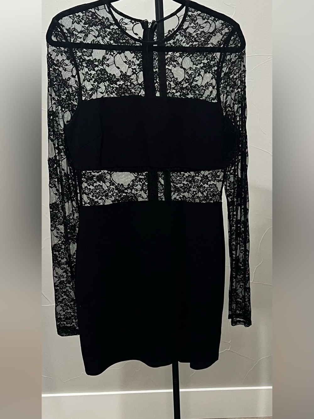 Lulu's Black Lace Long Sleeve Bodycon Dress